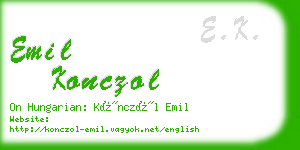 emil konczol business card